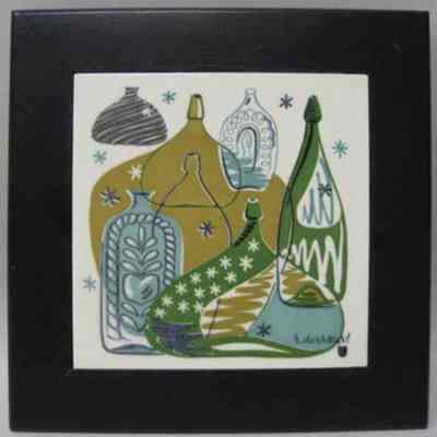 Tile, Framed Single: Bottles T-10 in Black Frame