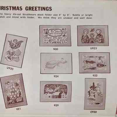 Christmas Greeting 929, bottom row, second from right.: From “Country Prints by Robert Darr Wert and Neighbors”, c.1966. Image: Clark Peramo
