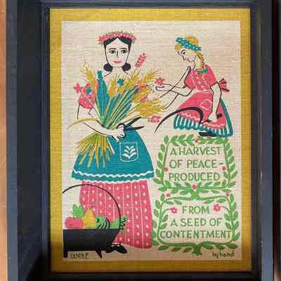 Peace (TK) in a black painted Country Prints frame, late 1950’s.