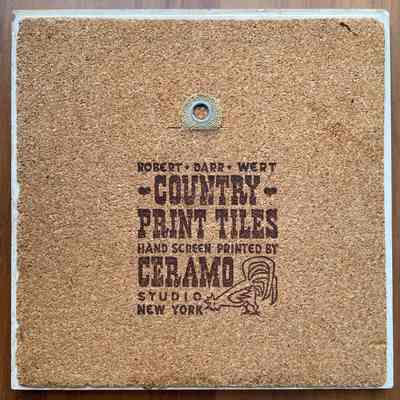Tile back with Country Print Tiles/Ceramo Studio imprint.