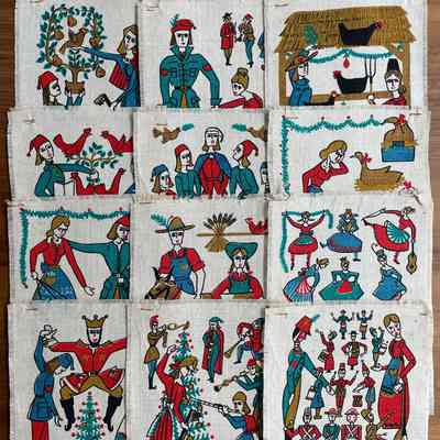 Complete set of twelve with cardstock note folder.