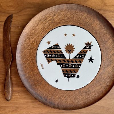 Tile: Cheese & Cracker Server, Weathervane (TK), Walnut