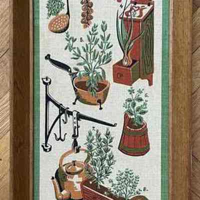 A Few herbs 927-4 in a c.1959 natural wood Country Prints frame; see “Framed Prints and Mounted Prints”.: PKM collection.