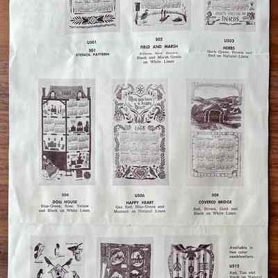 Stencil Pattern U501, upper left corner.: From “1968 Calendar Towels/Robert Darr Wert/Country Prints”. Collection of Sara Leeper.