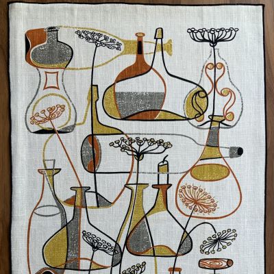 Towel, Wallhanging: Motif Gourmet, Bottles 282, Orange