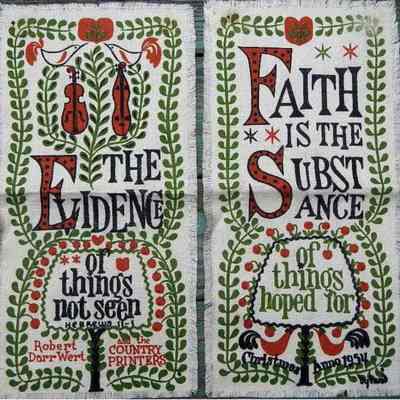 1954 two-panel Country Printers Christmas greeting.: Image: Worthpoint.com