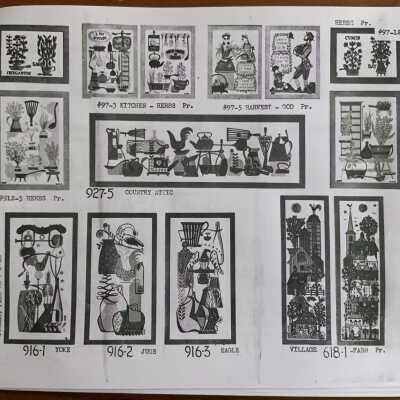 Herbs 97-12 pair, upper left and right corners.: From the c.1960 brochure, “Country Prints in Frames Designed by Robert Darr Wert”, p.2.
