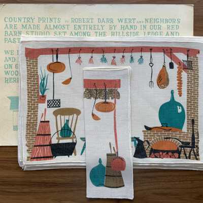 Placemat, napkin, and pack board.: Includes eight placemats and eight napkins. PKM collection.