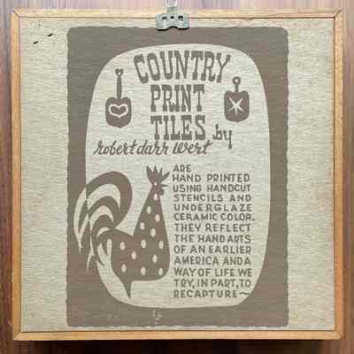 Back of frame with Country Print Tiles imprint.