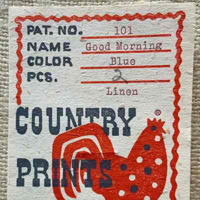 Branding, Packaging: Country Prints Product Tag, c.1950, Gill Massachusetts