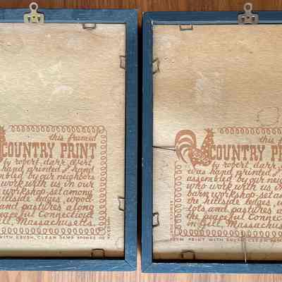 Back of frames with Country Prints imprints.