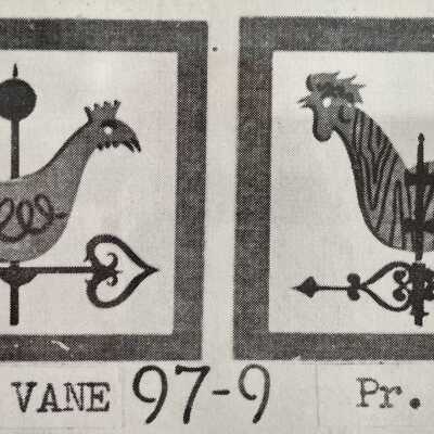 Print: Weathervane, Rooster Vane 97-9 Pair