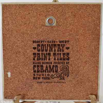 Tile back with Country Print Tiles imprint.