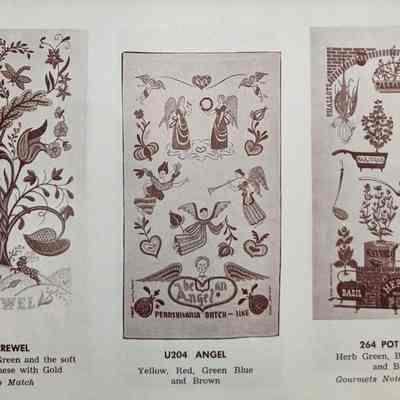 Angel U204 towel/wallhanging, center.: From “Country Prints by Robert Darr Wert and Neighbors”, c.1966. Image: Clark Peramo