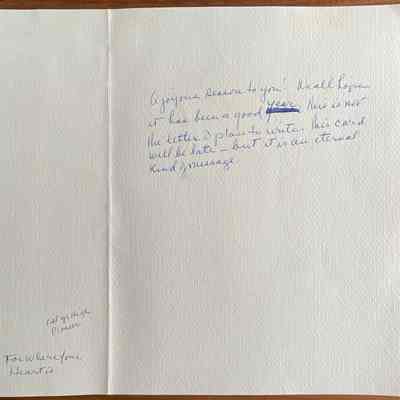 Note folder open, with notations by Margaret Wert.