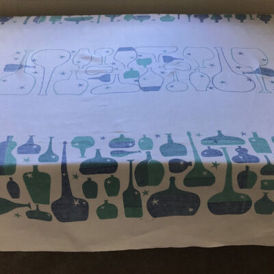 Tablecloth: Bottles 454, Blue/Green, 52”x72”