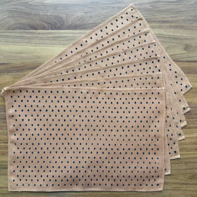 Set of seven placemats/napkins.: PKM collection.
