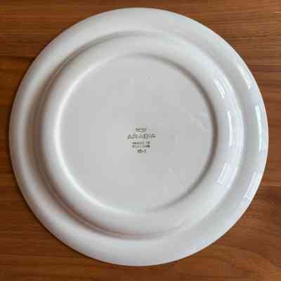 Back of plate with Arabia backstamp and ID# 10-1.