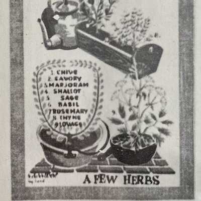 A Few Herbs 927-4: From “Country Prints in Frames Designed by Robert Darr Wert”, c.1960.
