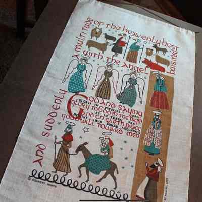 Towel, Wallhanging, Christmas: Christmas Night 215, 1960’s Reissue
