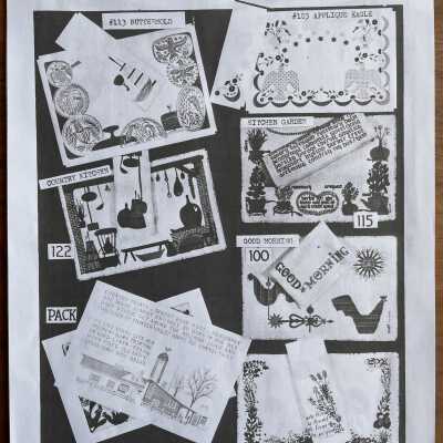 Kitchen Garden 115 placemat set, right, second from top.: From, “Mat Sets by Robert Darr Wert/Country Prints”, c.1960, p.2.
