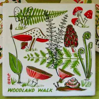 Matching Tile: Woodland Walk 561; see “Country Print Tiles”.: Image: EdelweissVintage, Etsy.com
