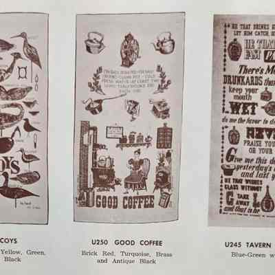 Tavern Proverbs U245 towel/wallhanging, right.: From “Country Prints by Robert Darr Wert and Neighbors”, c.1966. Image: Clark Peramo
