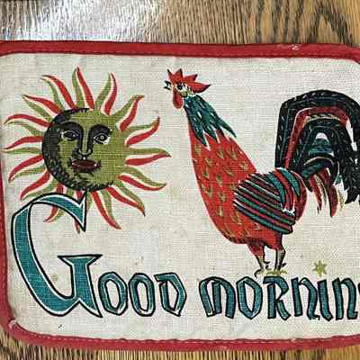 Matching Good Morning 26 potholder.: Gill Historical Commission Collection. Image: Michael J. Dawson