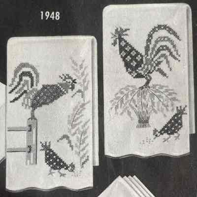 Kit: Bucilla, Country Morn No.1948 Tea Towels, Turquoise