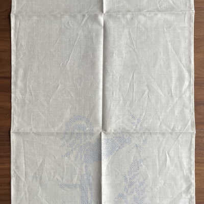 Tea towel with rooster atop a fence post.: PKM collection.