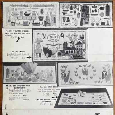 Daily Bread 226 table runner, center left.: From Robert Darr Wert/Country Prints Kitchen Hangings”, c.1954