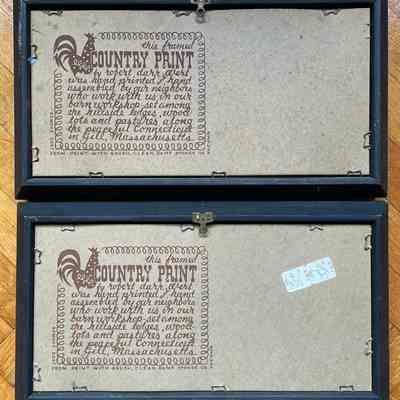 Back of framed prints with Country Prints imprints.