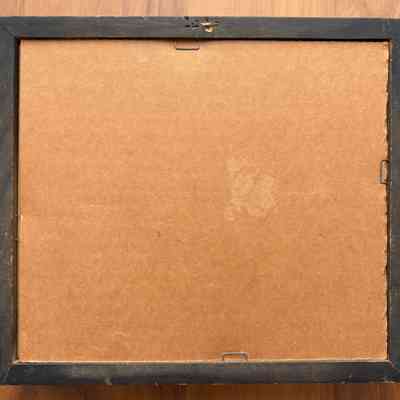Back of framed print of Hen.: PKM collection.