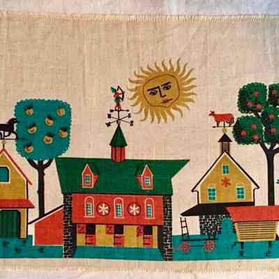 Farm 212 table runner is a pair with Village 213.