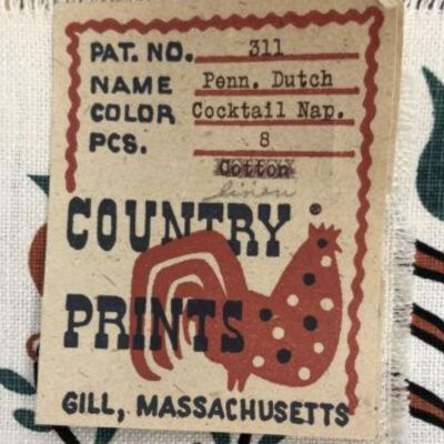 Country Prints tag with product name and number.: Image: Worthpoint.com, for eBay.com sale of July 24, 2022.
