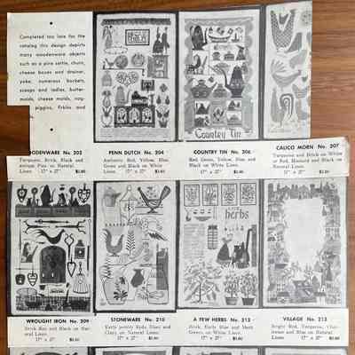 Woodenware 202, top left corner (captioned but not pictured).: From “Robert Darr Wert/Country Prints Kitchen Hangings”, c.1953. Colllection of Sara Leeper. Image: PKM
