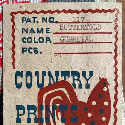Branding, Packaging: Country Prints Product Tag, c.1948, Northfield Massachusetts