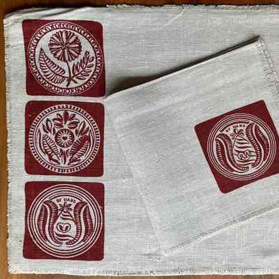 Placemat: Buttermold 113, c.1949, One Color, Barn Red