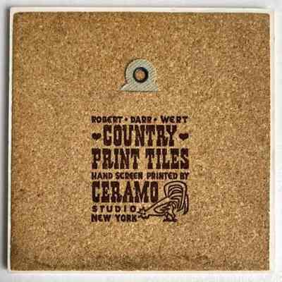 Tile back with Country Prints Tiles/Ceramo Studio imprint.