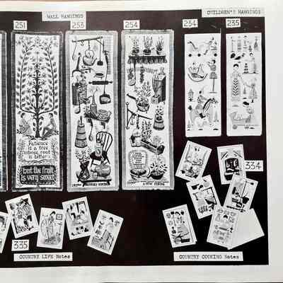 Country Cooking Notes 334, lower right corner.: From, “Mat Sets by Robert Darr Wert/Country Prints”, p.8., c.1960. Collection of Sara Leeper.
