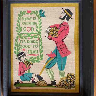 Framed print, God 97-5, in late 1950’s black painted Country Prints frame.: PKM collection.