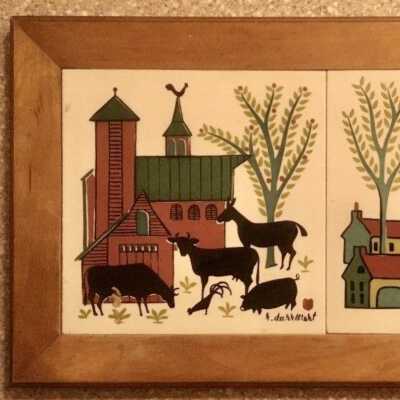 Tile, Framed Double: Farm and Village F-201