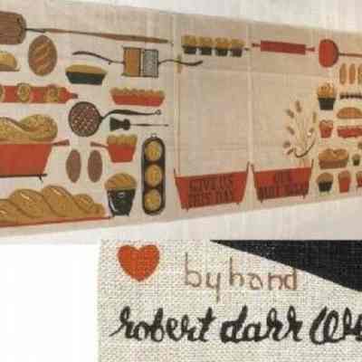 Matching table runner: Daily Bread (TK) in red; see “Table Runners”.: Image: Worthpoint.com