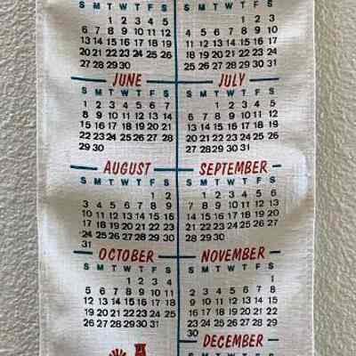 Related calendar: House Blessing 404; see “Calendar Towels”.: Image: Worthpoint.com