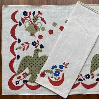 Placemat: Applique Eagle U103, c.1963, Red