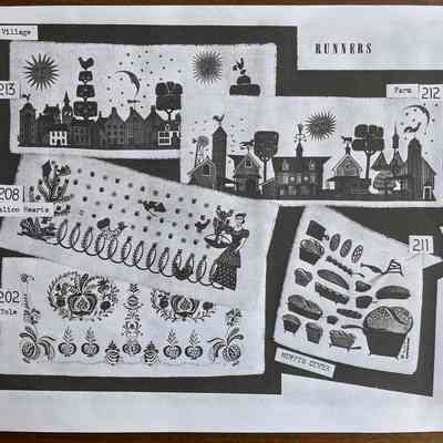 Tole 202 table runner, lower left corner.: From, “Mat Sets by Robert Darr Wert/Country Prints”, c.1960.