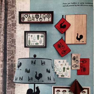Placemat “For Margaret By Hand 1954”, bottom right.