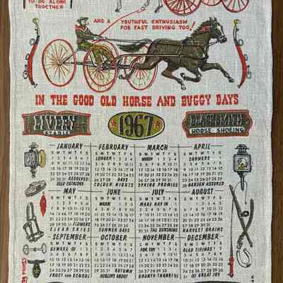 Matching calendar towel: Horse and Buggy (TK), 1967; see “Calendar Towels”.: PKM collection.