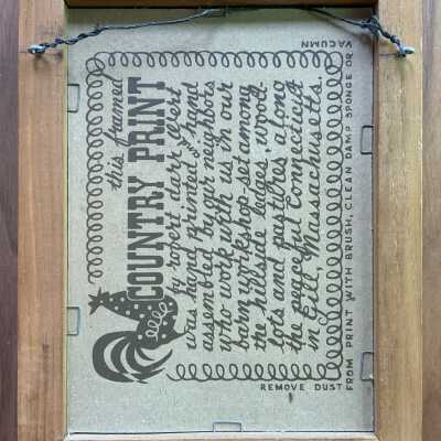 Back of frame with Country Prints imprint.