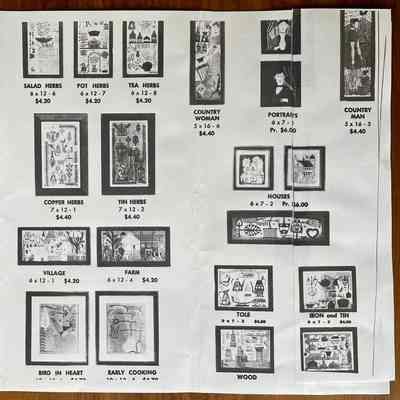Country Woman 516-6 and Country Man 516-5, upper right corner.: From “Country Prints in Frames”, c.1955.
